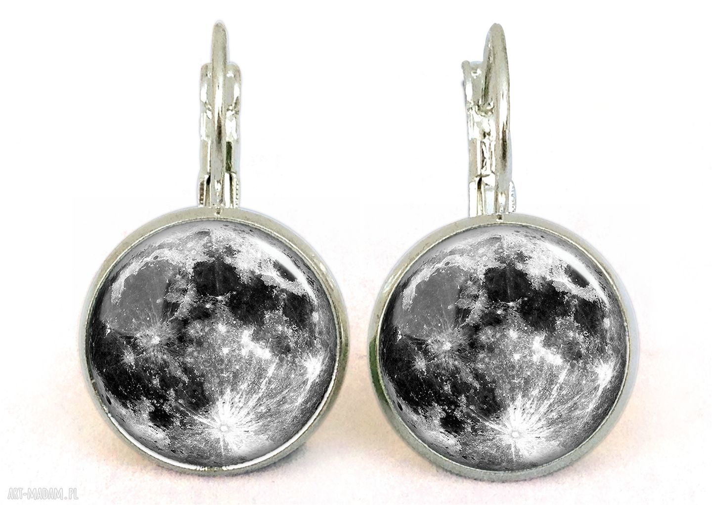 Księżyc małe kolczyki wiszące wszechświat kosmos planeta ręcznie