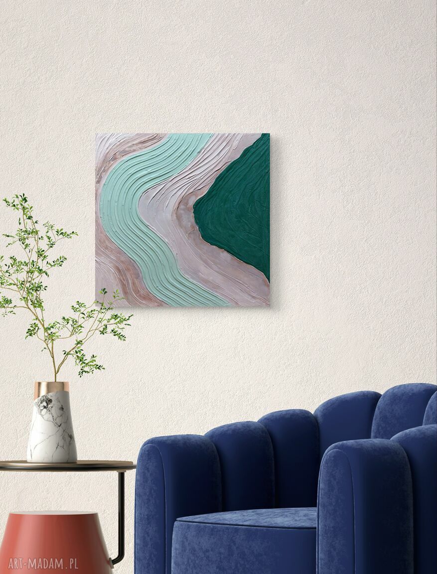 Planeta Ziemia - obraz strukturalny 50x50 cm (minimalistyczny)