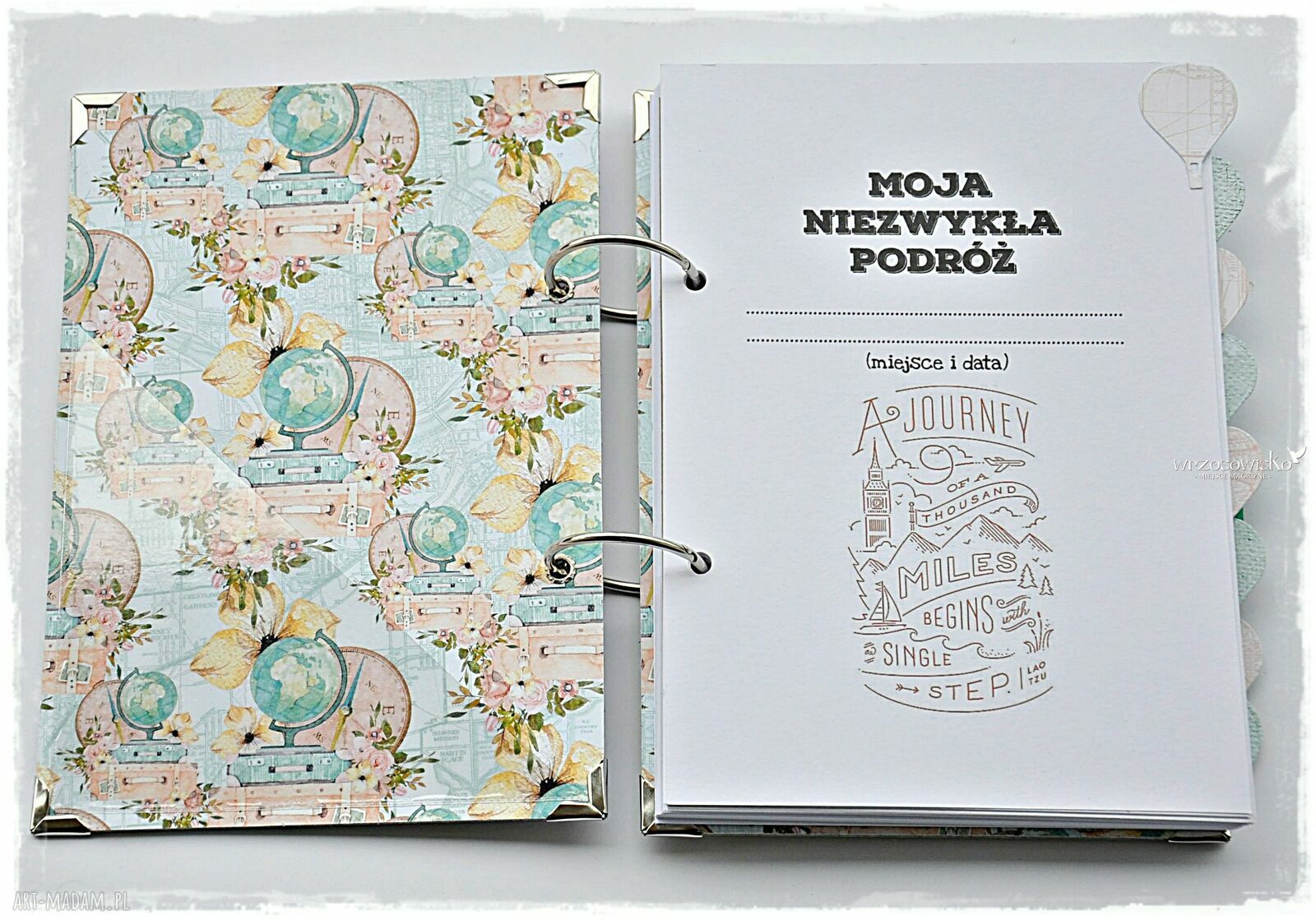 Planner Podróży, Pamiętnik Podróży z personalizacją Hand Made