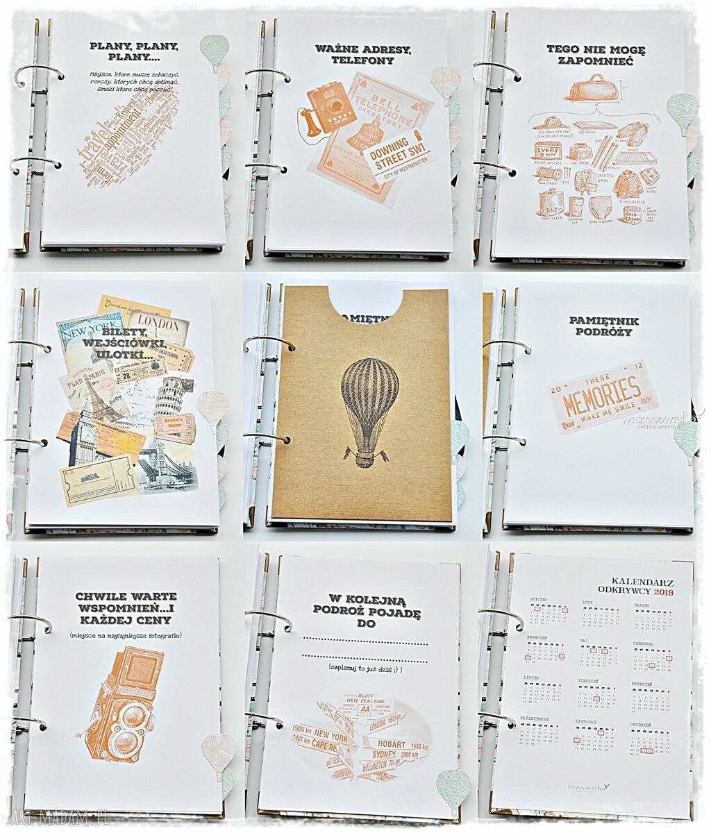 Planner Podróży, Pamiętnik Podróży z personalizacją Hand Made