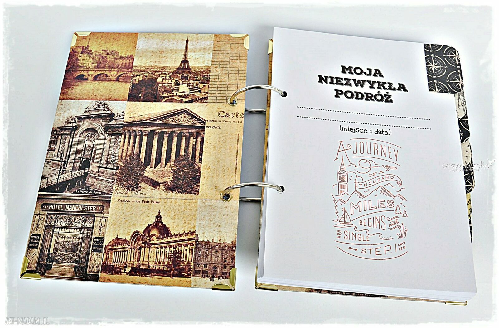 Planner Podróży Vintage ręczne wykonanie