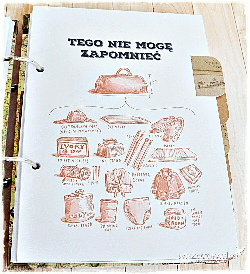 Planner Podróży Vintage ręczne wykonanie