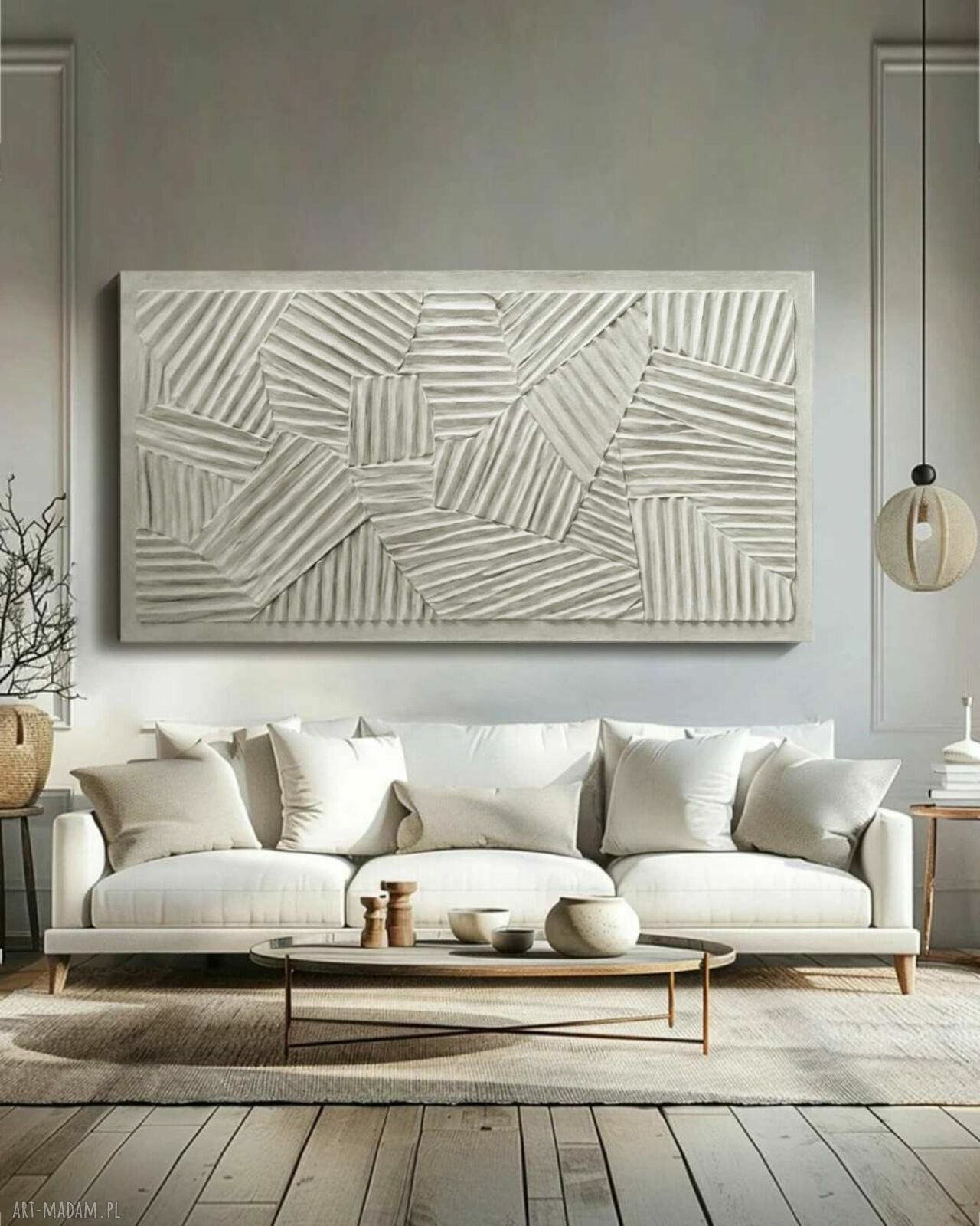 Płaskorzeźba ścienna 80x160 cm w kolorze RAL 9010