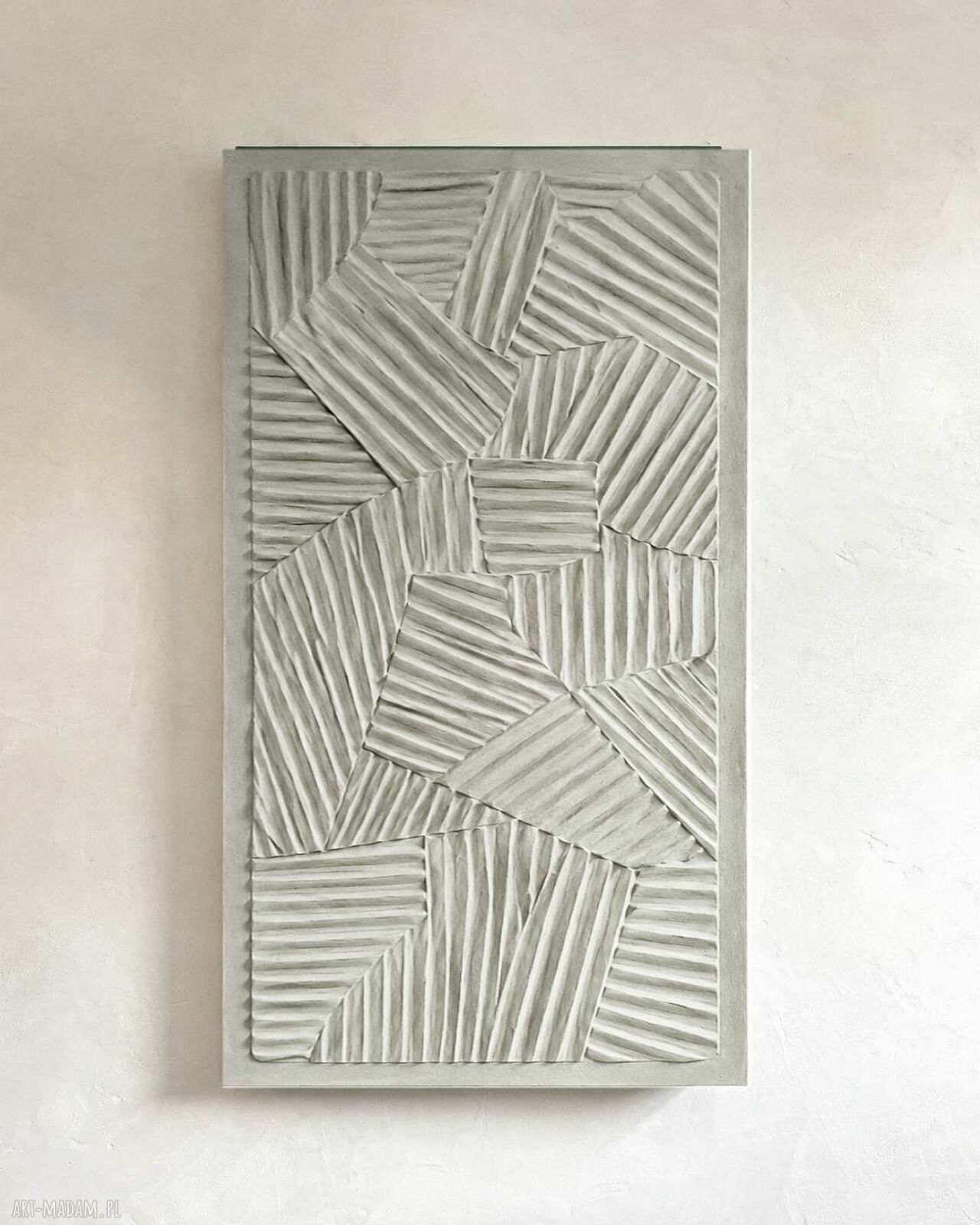 Płaskorzeźba ścienna 80x160 cm w kolorze RAL 9010
