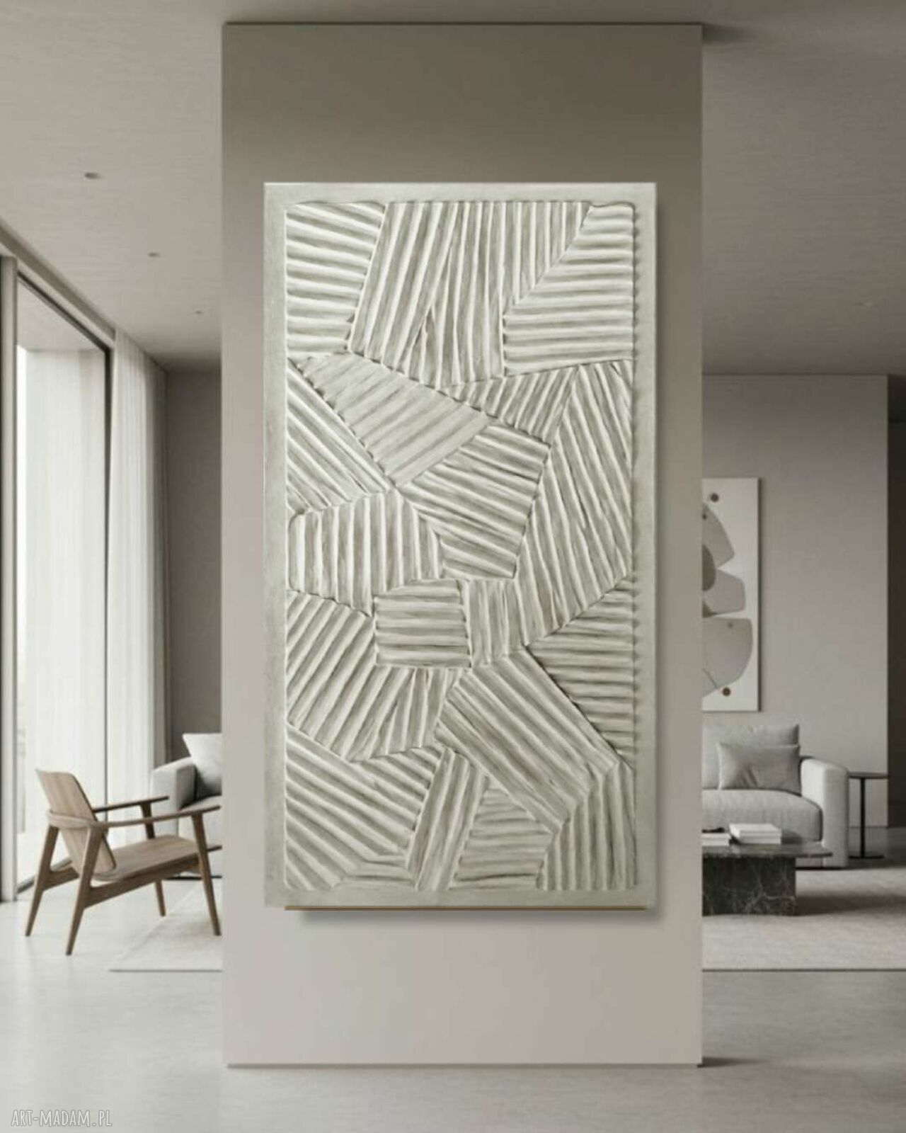 Płaskorzeźba ścienna 80x160 cm w kolorze RAL 9010