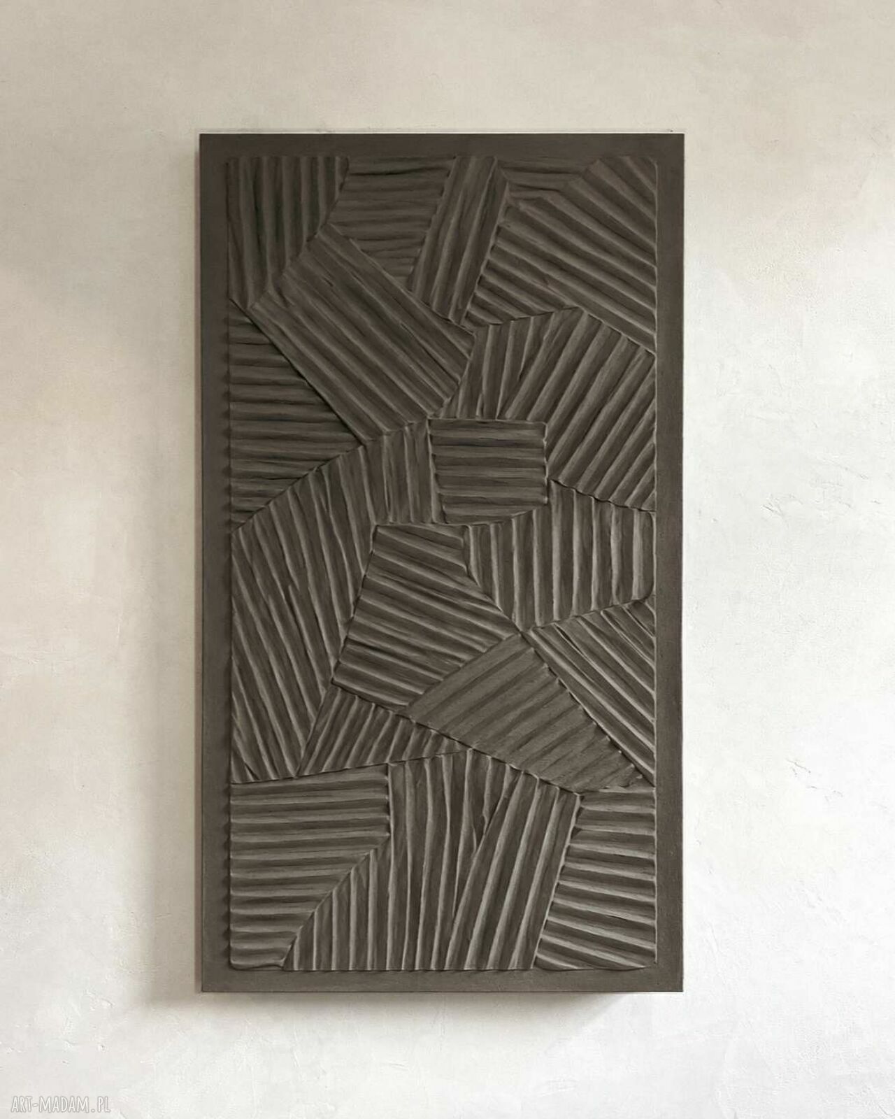 Płaskorzeźba ścienna RAL 7006 80x160 cm - obraz strukturalny bez ramy
