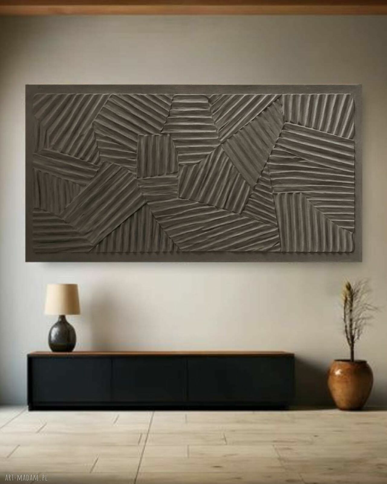 Płaskorzeźba ścienna RAL 7006 80x160 cm - obraz strukturalny bez ramy
