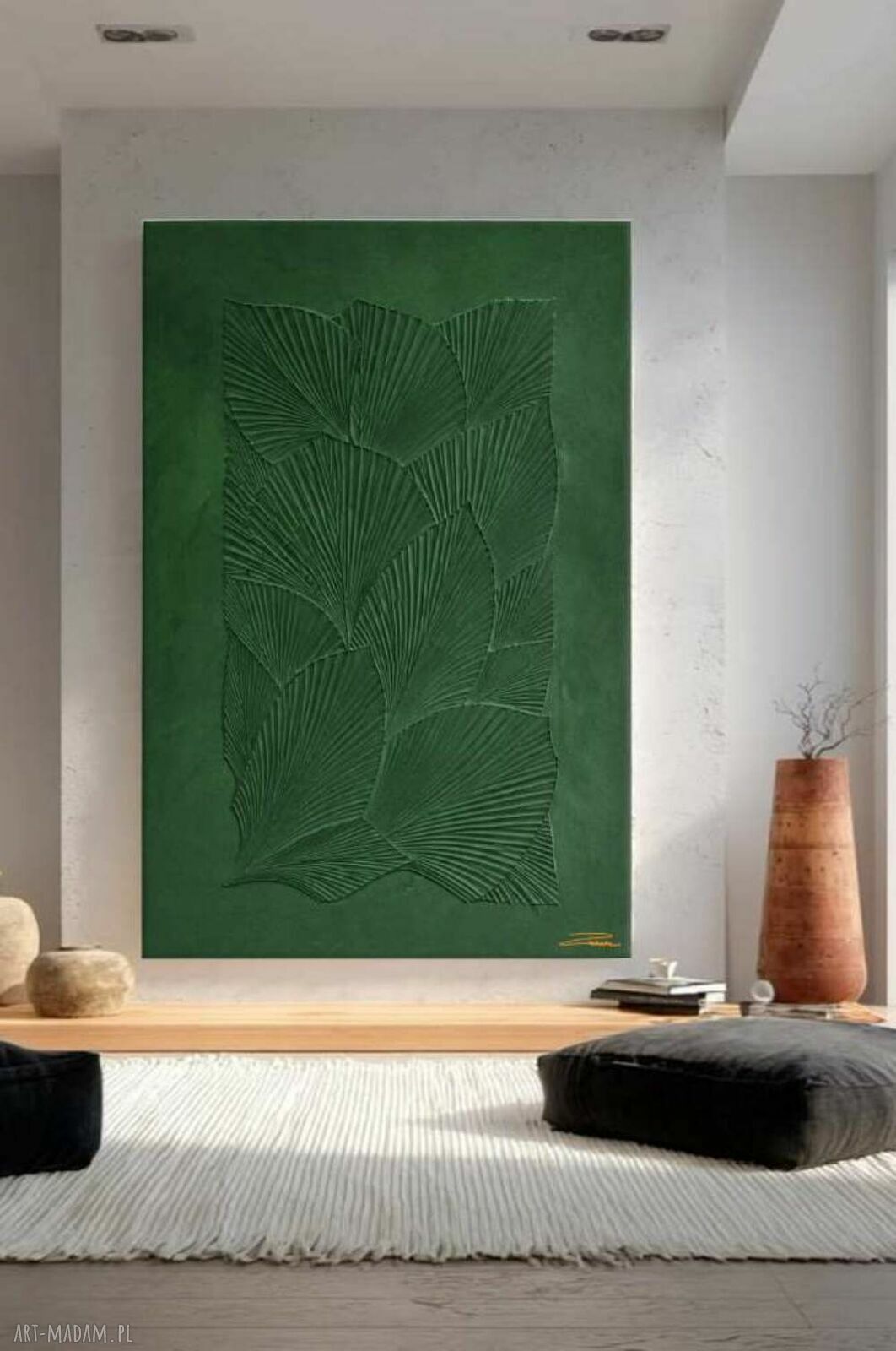 Botaniczny relief na ścianę - płaskorzeźba z kompozytu żywicznego, kolory do wyboru