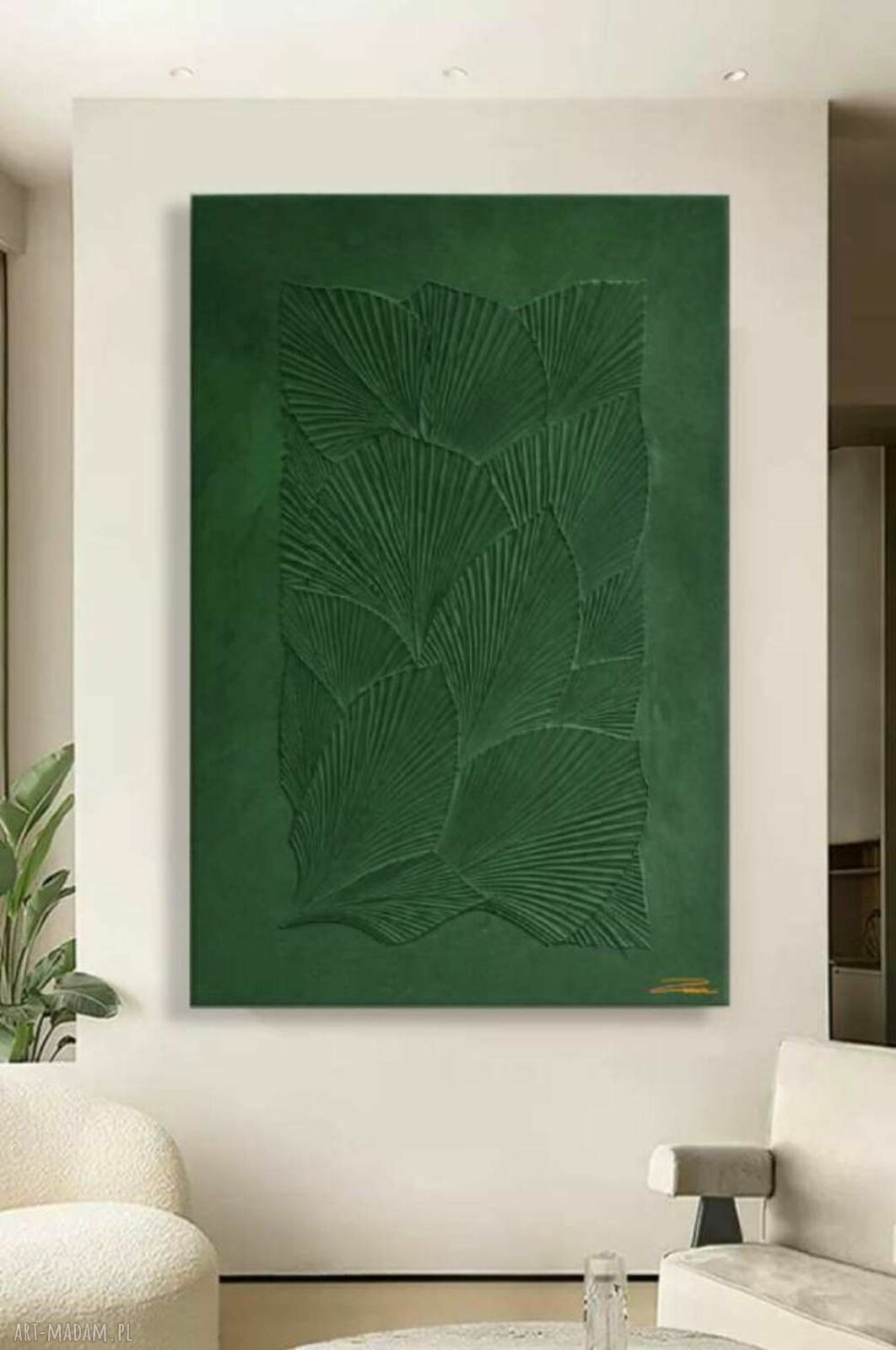 Botaniczny relief na ścianę - płaskorzeźba z kompozytu żywicznego, kolory do wyboru