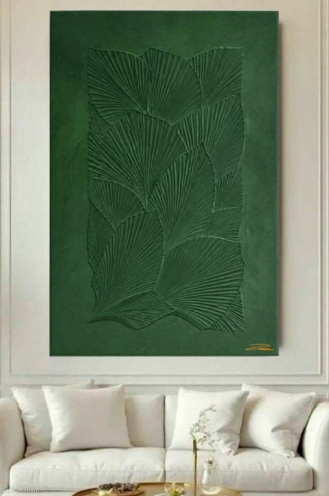 Botaniczny relief na ścianę - płaskorzeźba z kompozytu żywicznego, kolory do wyboru