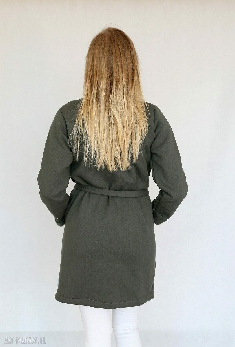 płaszcz długi narzutka S - M khaki
