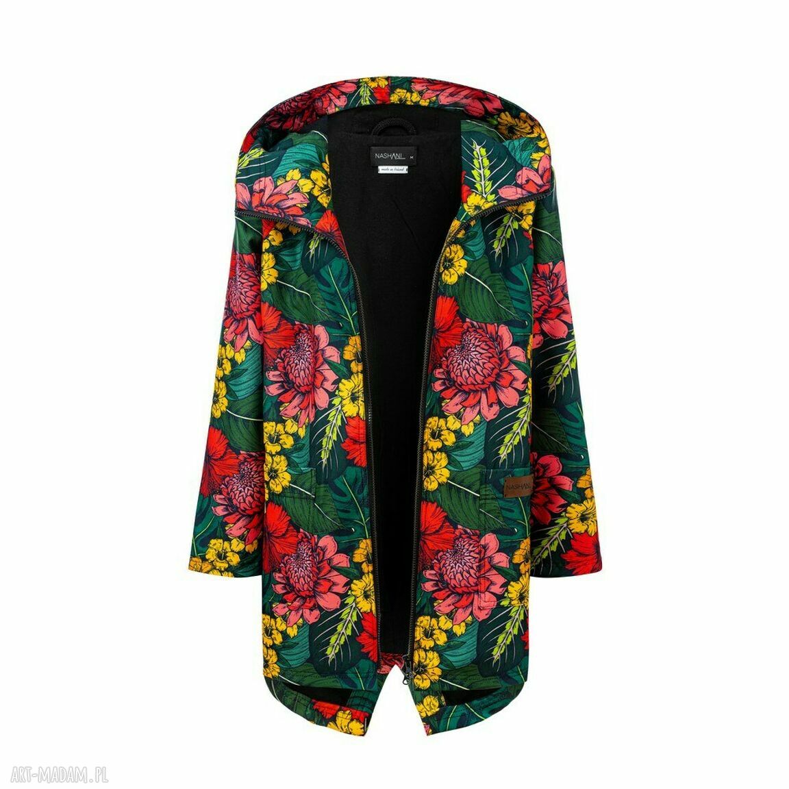 Płaszcz przeciwdeszczowy wodoodporny kolorowy kwiaty kurtka