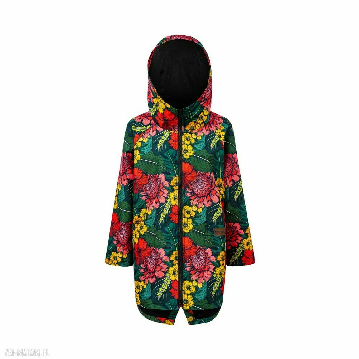 kurtki: Płaszcz , wodoodporny, kolorowy, przeciwdeszczowy kwiaty