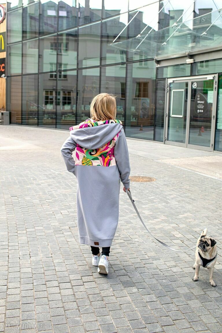 Mega długa bluza dubaj płaszcz kolorowy ciepła xxl łączy