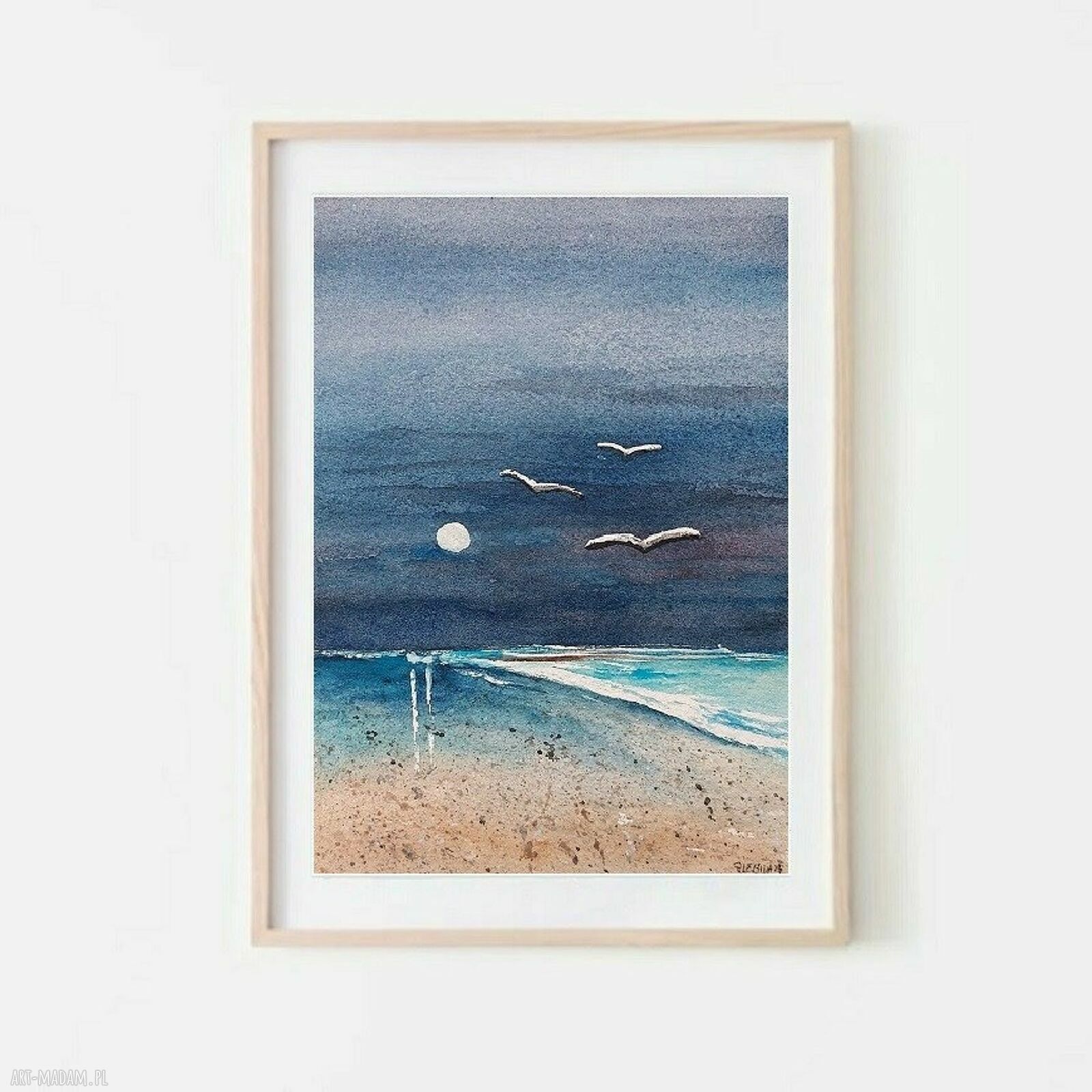 PLAŻA - akwarela formatu A5