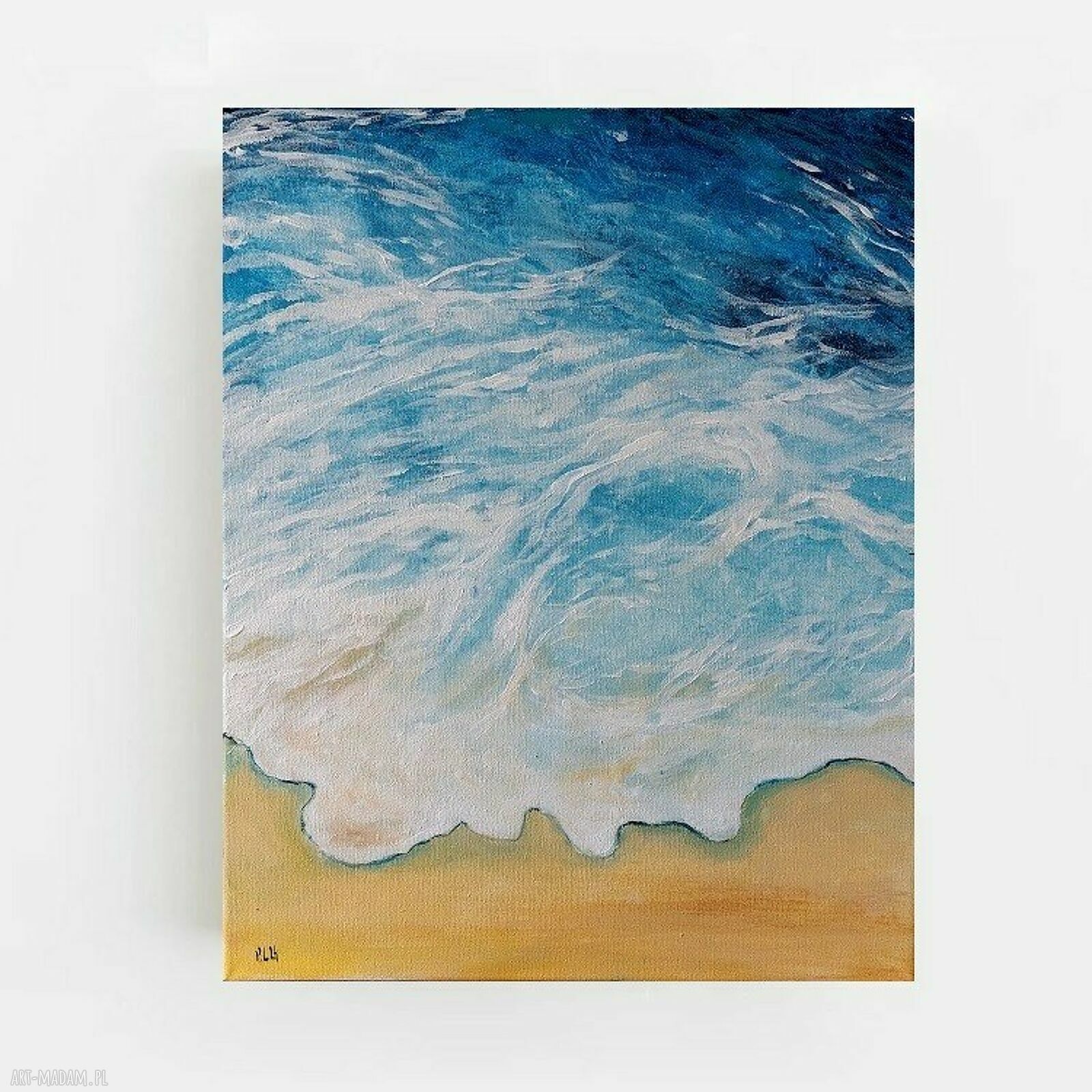 Plaża - ręcznie malowany obraz akrylowy na płótnie 41 x 33 cm