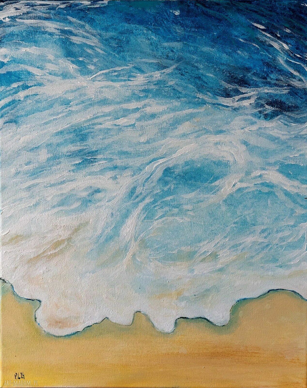 Plaża - obraz akrylowy 41 x 33 cm na płótnie (sygnowany, bez ramy)