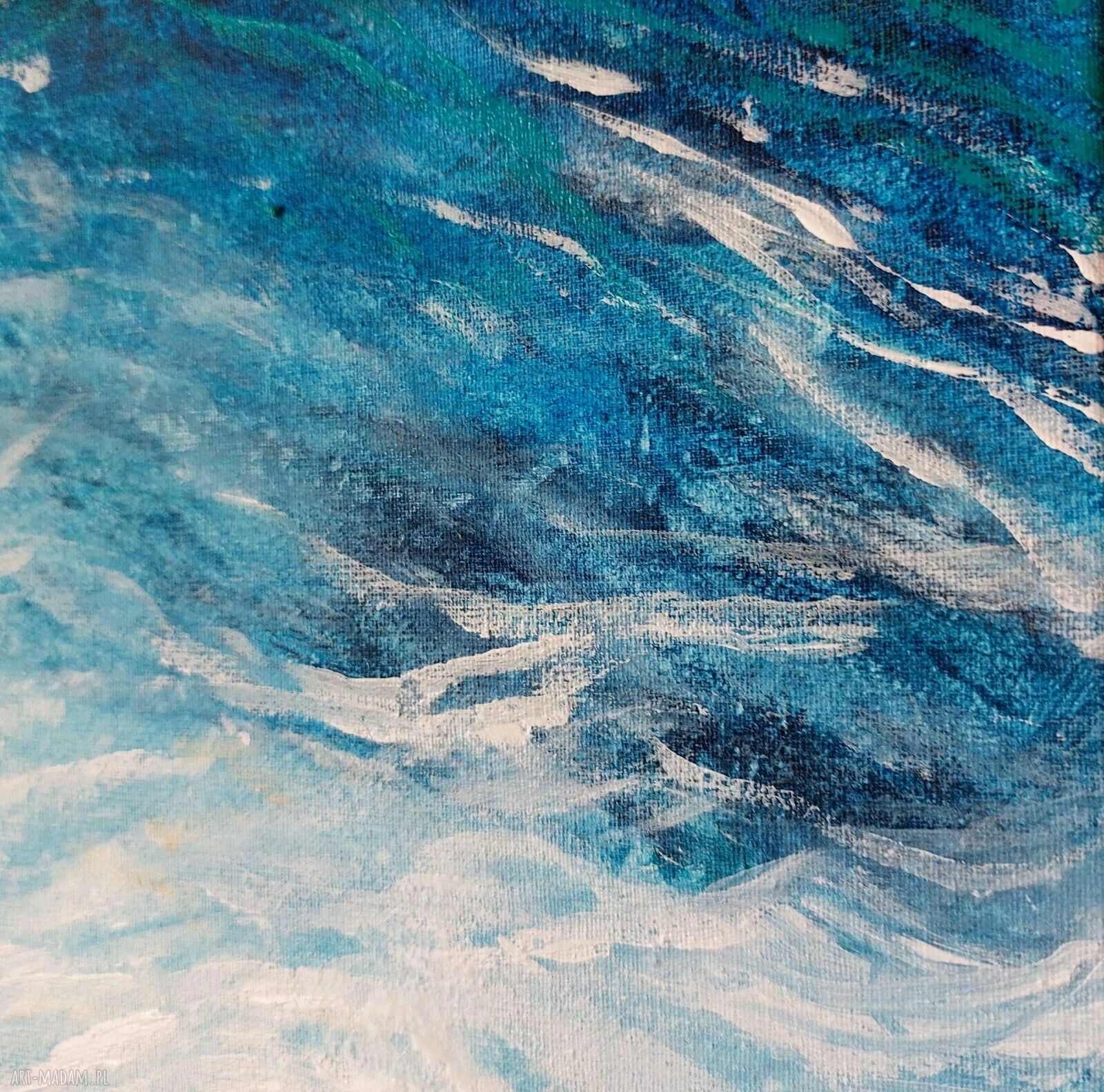 Plaża - ręcznie malowany obraz akrylowy na płótnie 41 x 33 cm