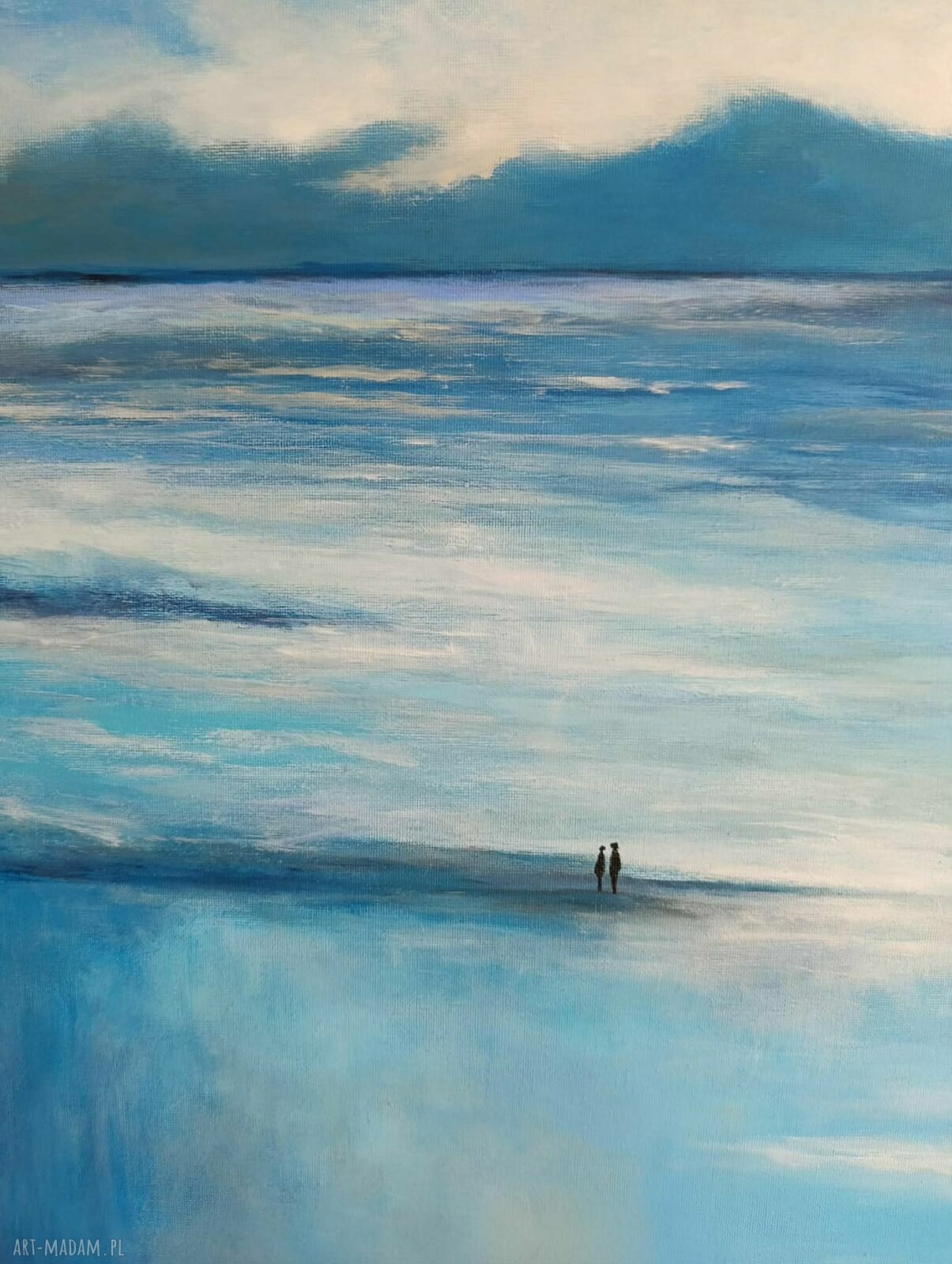 PLAŻA - ręcznie malowany obraz akrylowy 60x60 cm