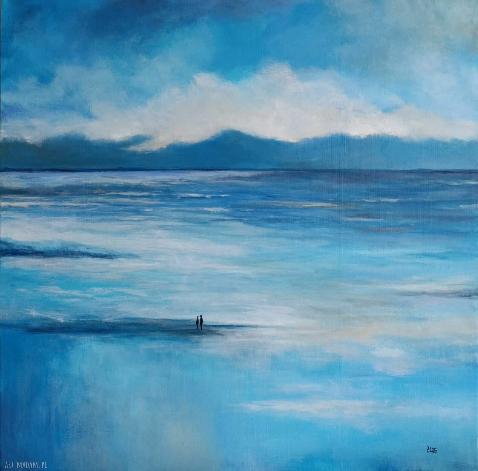PLAŻA - ręcznie malowany obraz akrylowy 60x60 cm
