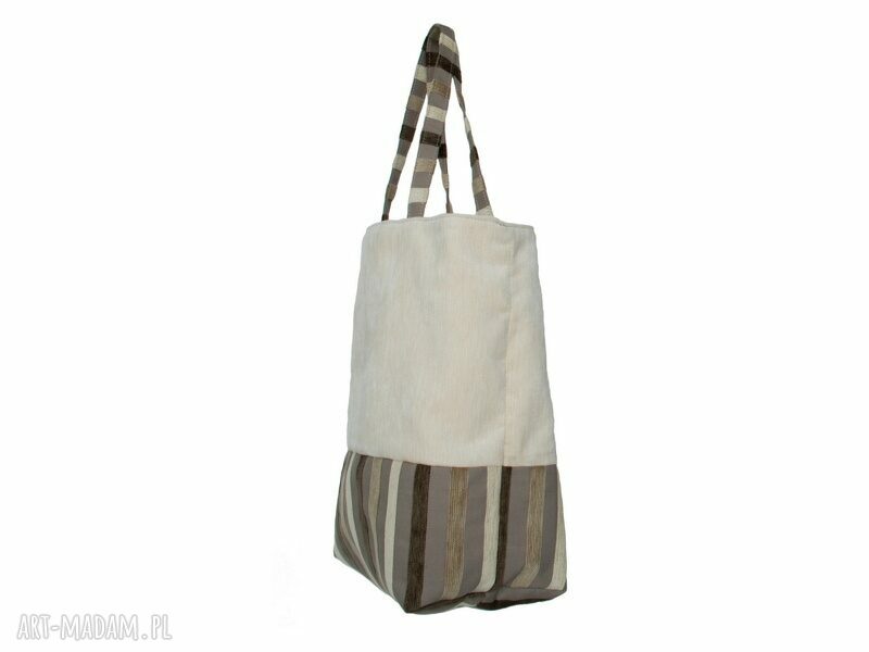38 0002 Kremowa torebka na eko zakupy shopper bag SISKIN handmade