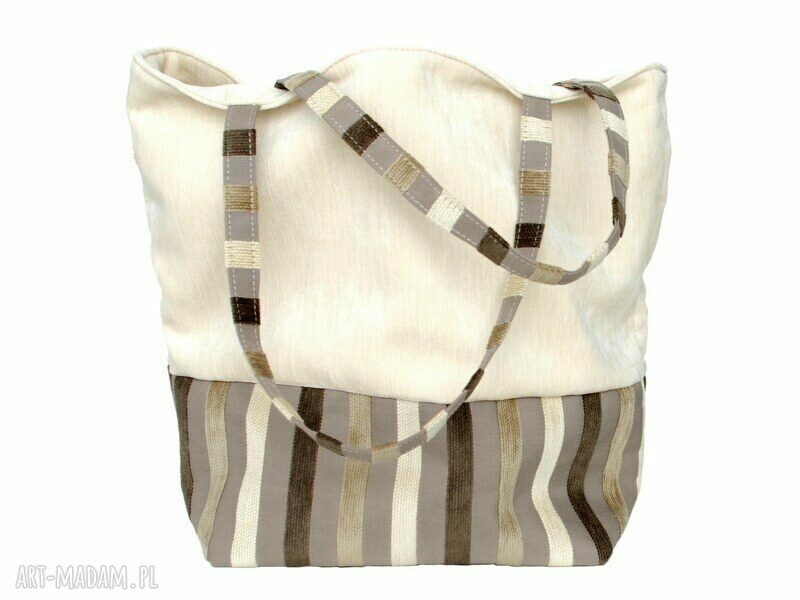0002 kremowa torebka eko zakupy shopper bag siskin modne torebki