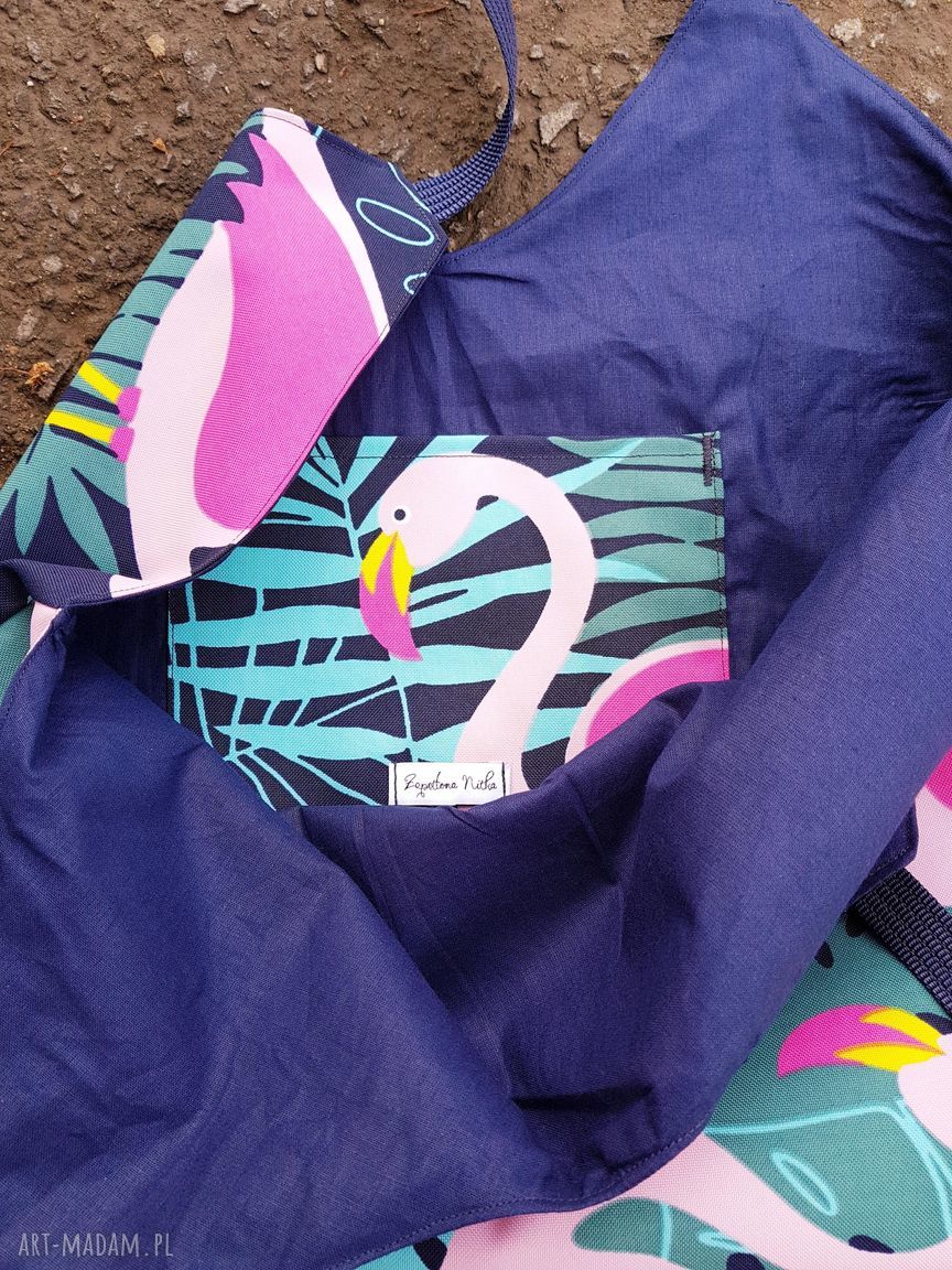 Torba shopperka z flamingami plażowa niespodzianka na ramię
