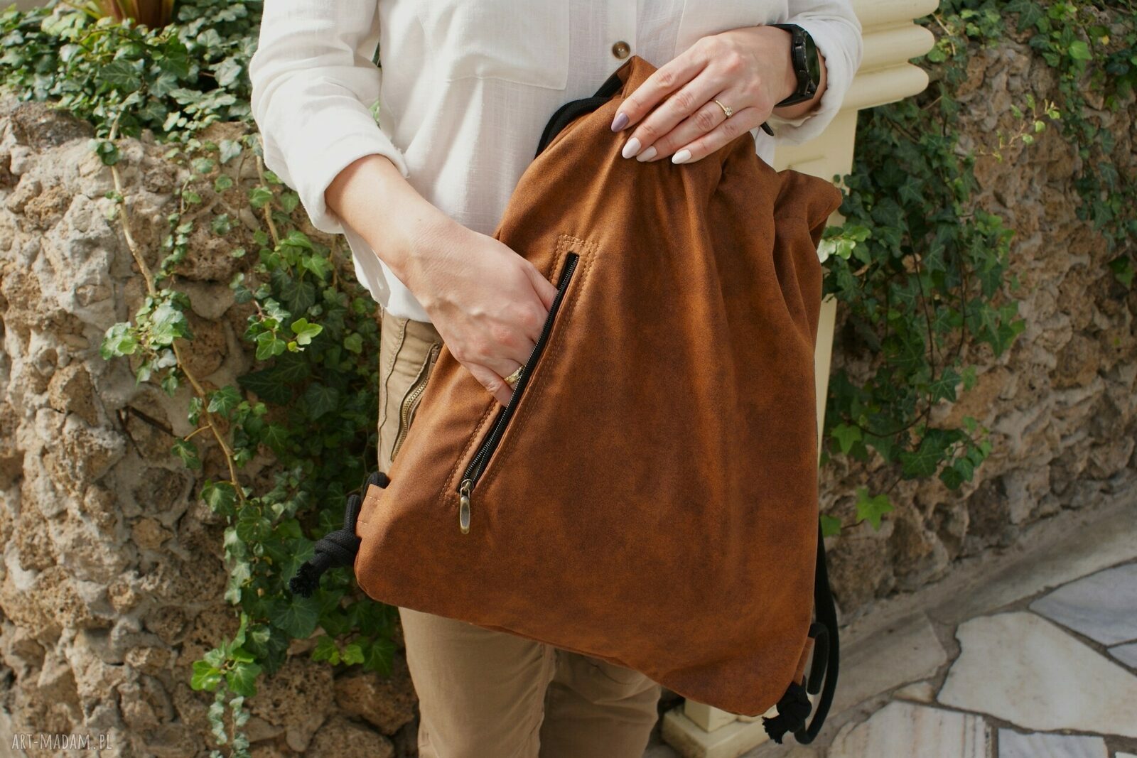 Plecak koniak hand made