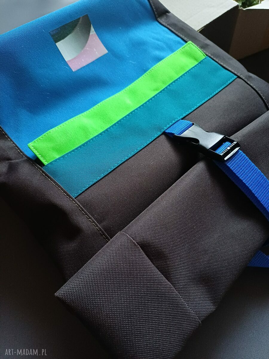 Plecak rolltop na laptop z kodury - mieści A4