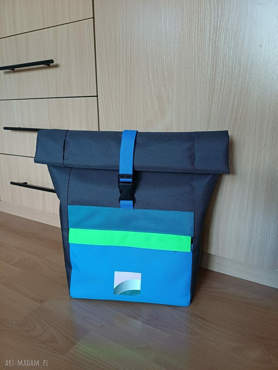 Plecak rolltop na laptop z kodury - mieści A4