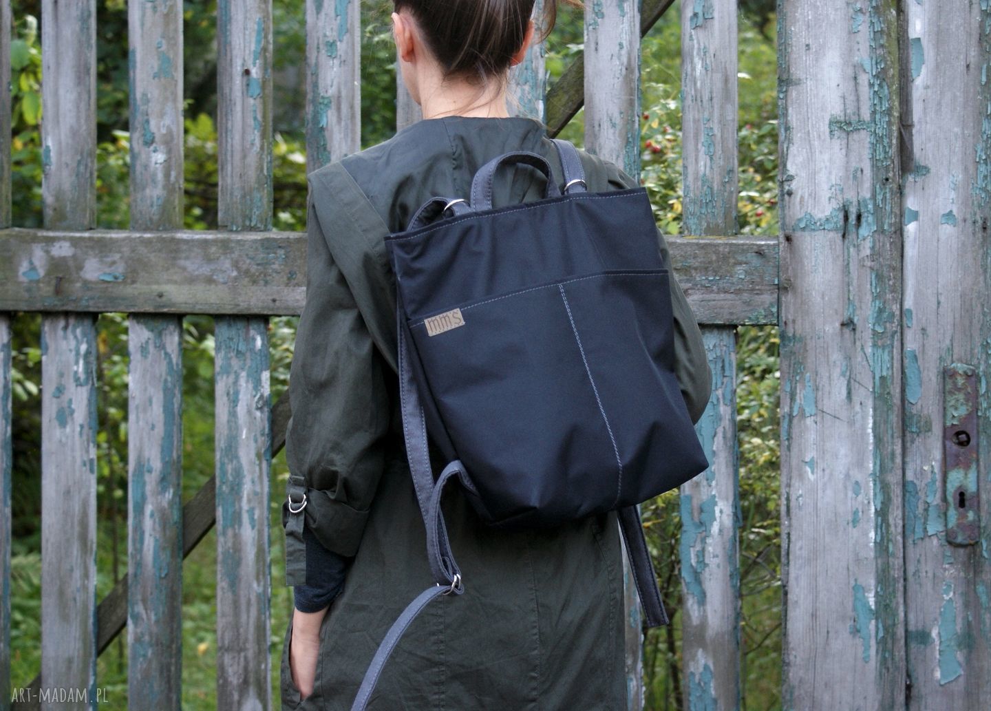 Rowelove simple czerń grafit mini plecak casual rower vegan
