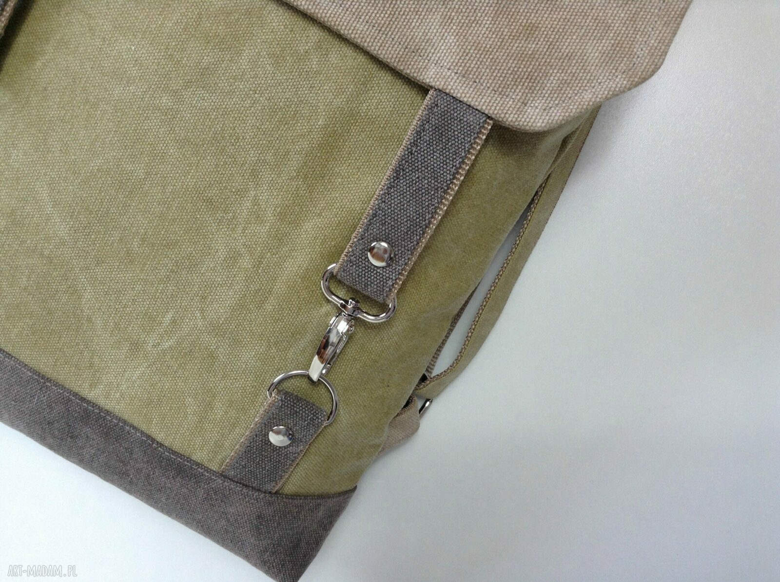 Handmade plecak-torba na laptopa z grubej bawełny (canvas) - na A4 i wycieczki