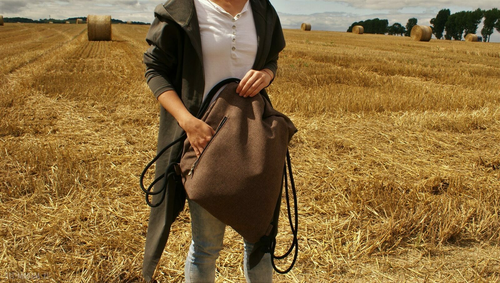 Plecak troczek brąz handmade