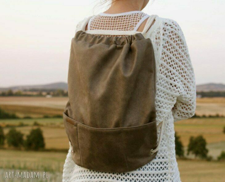 Plecak vegan taupe handmade