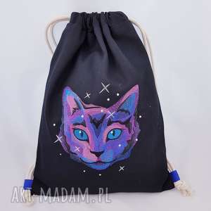zapętlona nitka plecak worek kosmiczny kot