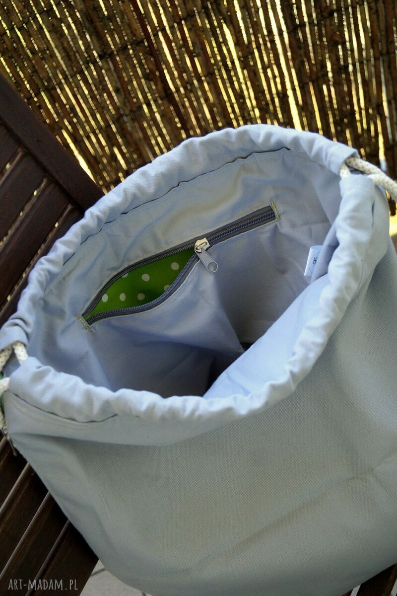 Plecak Niespodzianka w botanicznym wzorze Monstera - ręcznie szyty