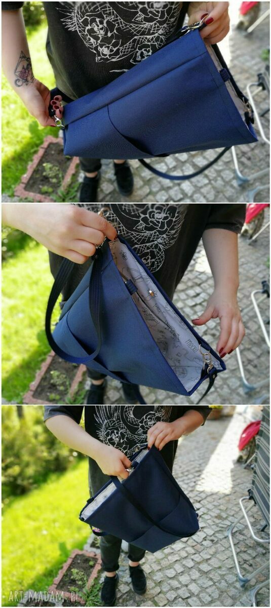 plecako torebka cordura granatowa Handmade