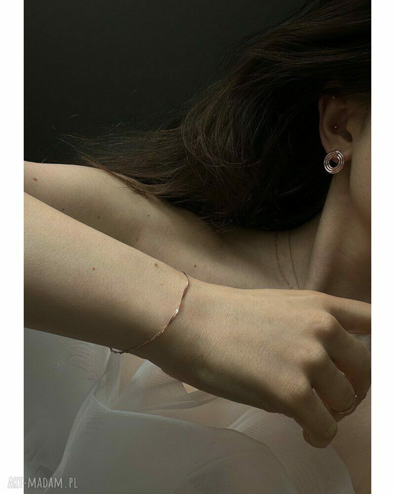 bransoletki: Bransoletka Singapore z różowego złota 16 cm autorskie