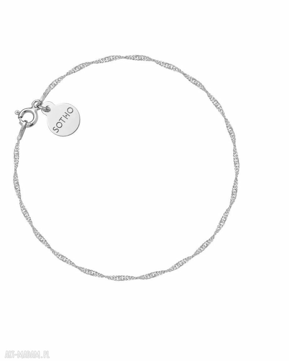 Ręcznie robiona srebrna bransoletka Singapore 18 cm - subtelny blask