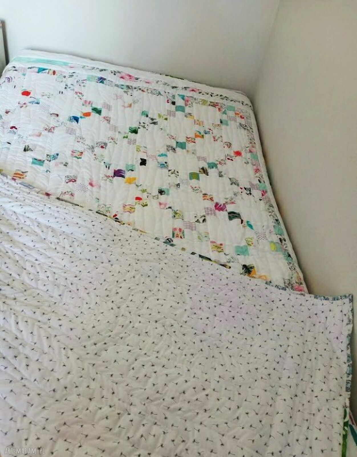 Narzuta, pled, patchwork, dwustronna 140x200 (bawełna, ocieplina 150)