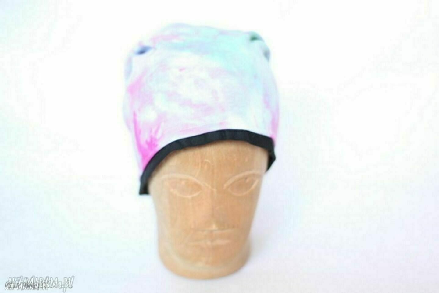 Czapka damska ręcznie farbowana na podszewce - Handmade Ruda Klara (Frida)