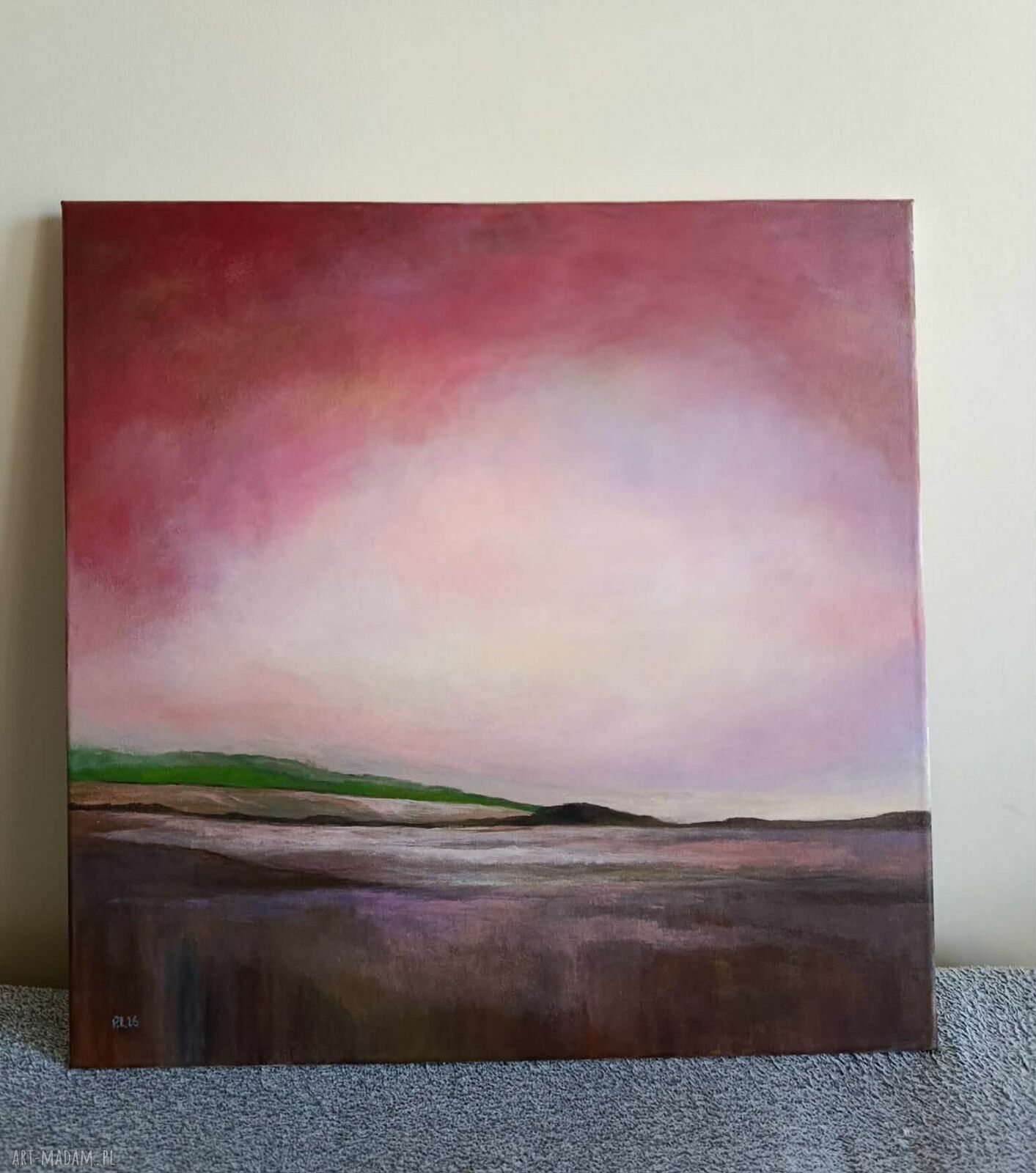 Początek wiosny - obraz akrylowy 60x60 cm pejzaż