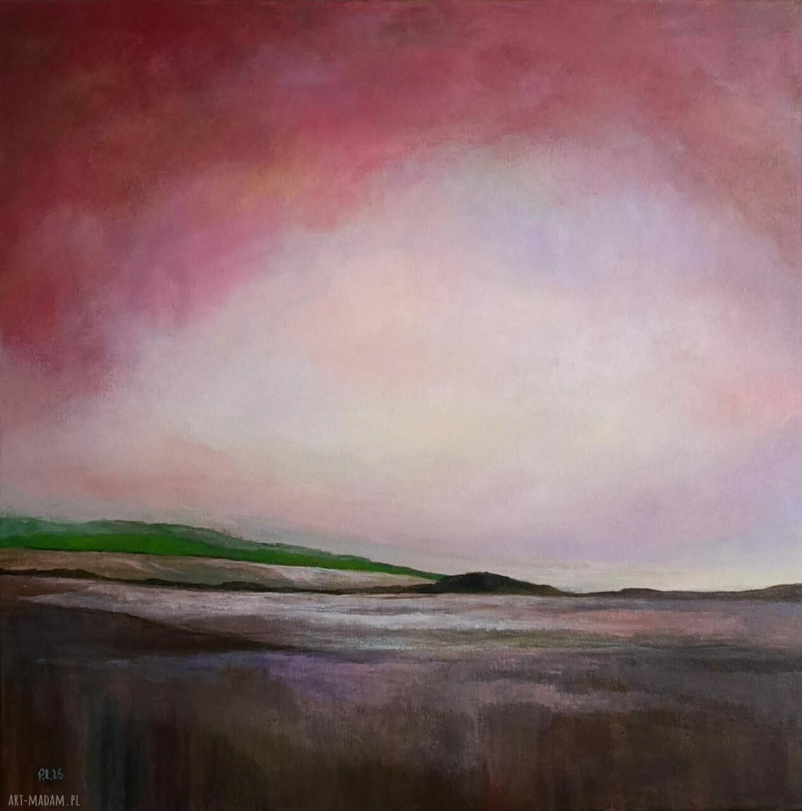 Początek wiosny - obraz akrylowy 60x60 cm pejzaż