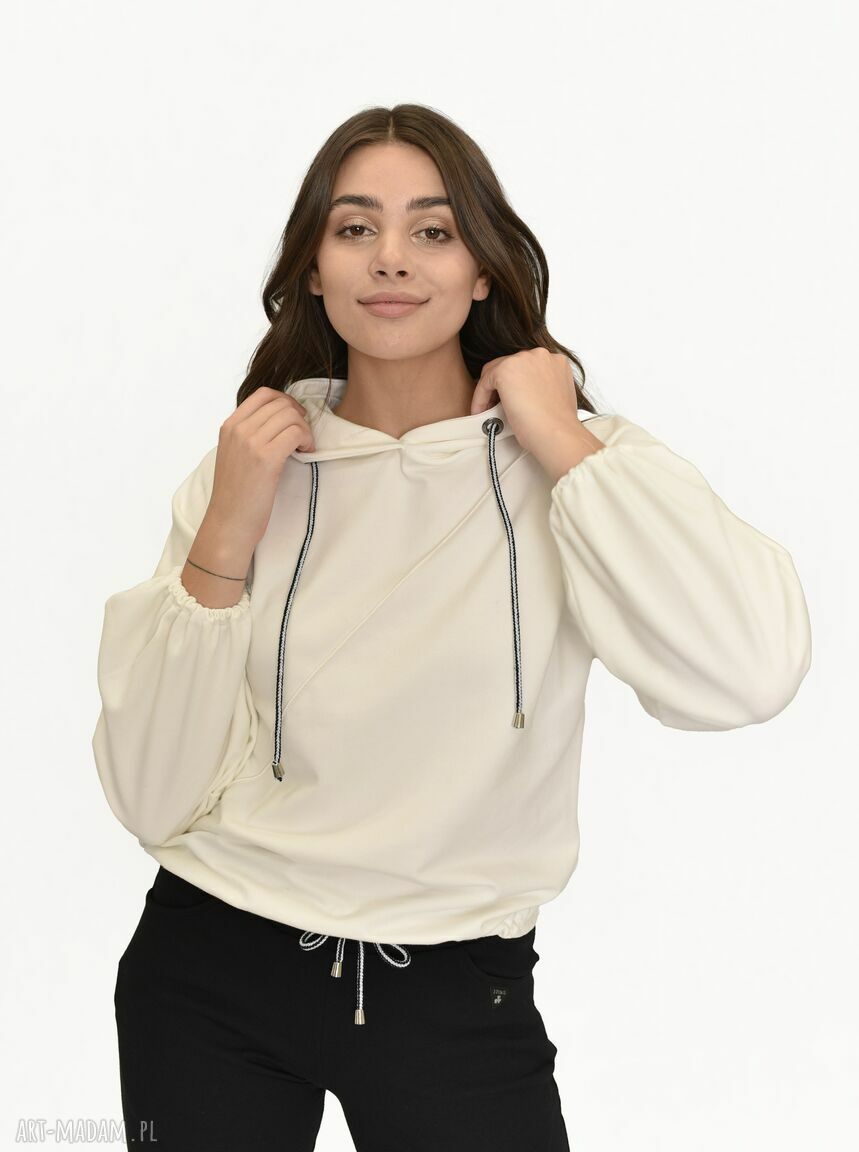 Bluza Poczuj Wygodę Ecri - klasyczna z kapturem