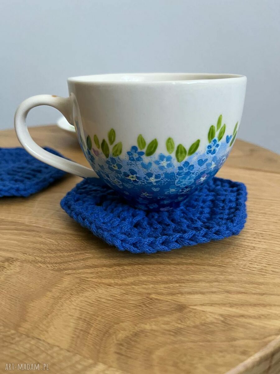 Chabrowe podkładki pod kubki w sześciokącie - zestaw 2 sztuki (ok. 11 cm)