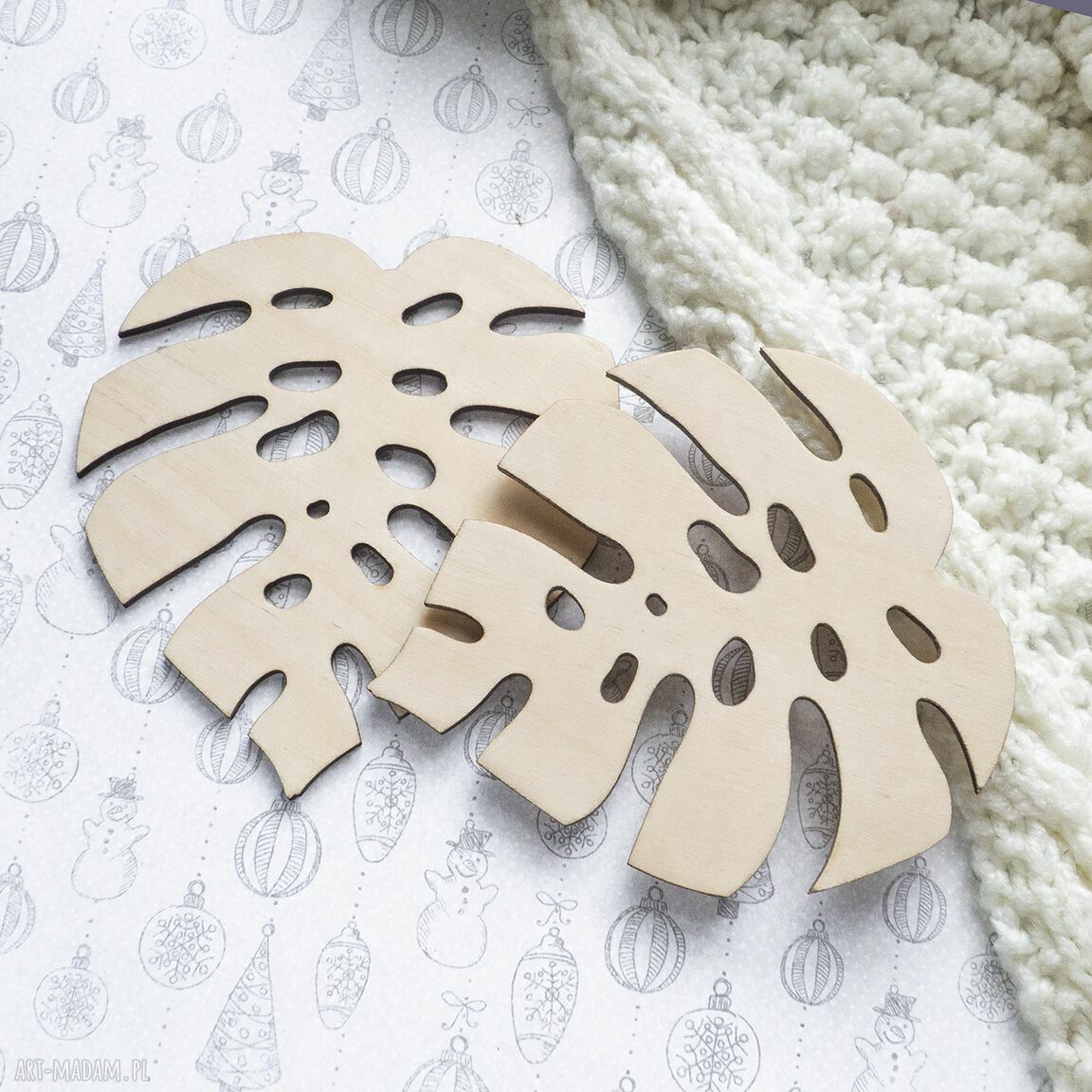 Podkładki pod kubki - Monstera (zestaw 4 szt.)