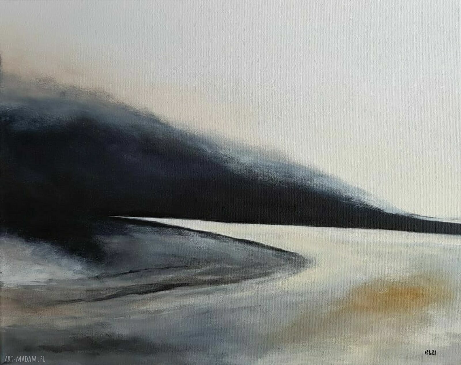 Pod lasem - ręcznie malowany obraz akrylowy na płótnie 40x50 cm