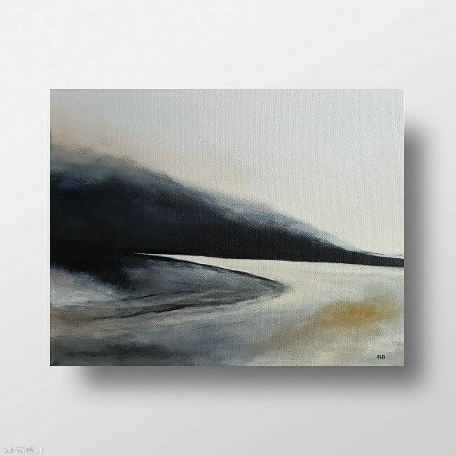 Pod lasem - ręcznie malowany obraz akrylowy na płótnie 40x50 cm
