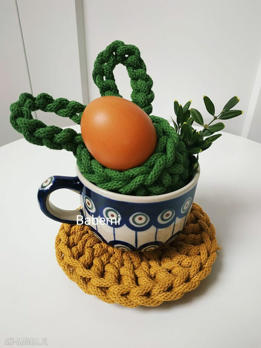 Ręcznie robione podkładki pod kubek z bawełny (ok 12-13 cm)