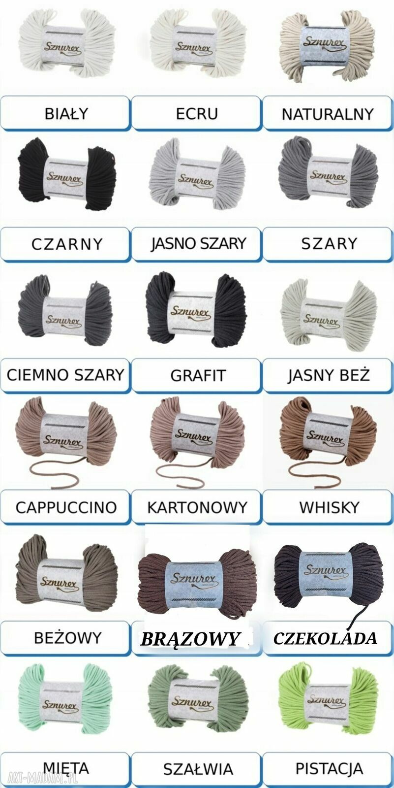 Podkładki pod kubki ze sznurka w koszyczku - komplet 7 elementów
